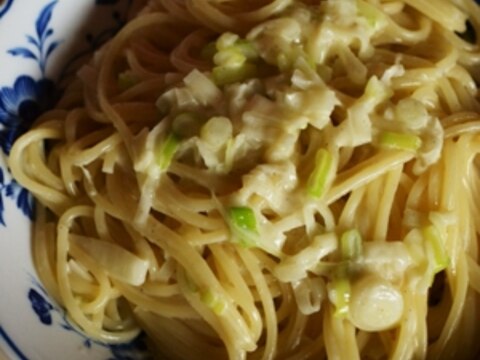 長ネギのクリームパスタ